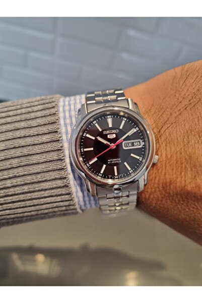 Seiko 5- OTOMATİK siyah kadran Takvimli Çelik Bilezik 3 ATM Su Geçirmez Erkek...