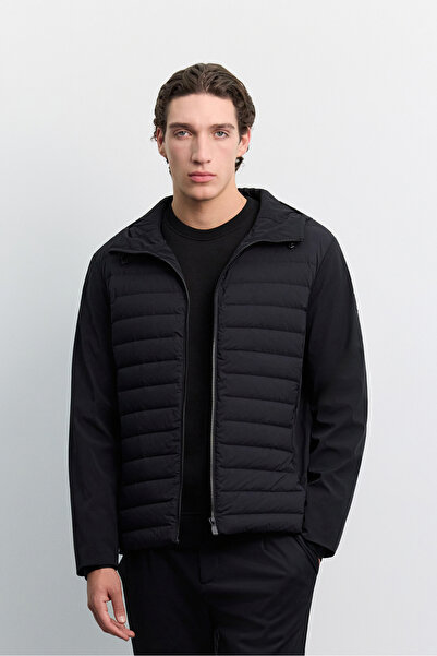 Avva Men's Black Duck down Hooded Collar Water Repellent Comfort Fit Coat A62...