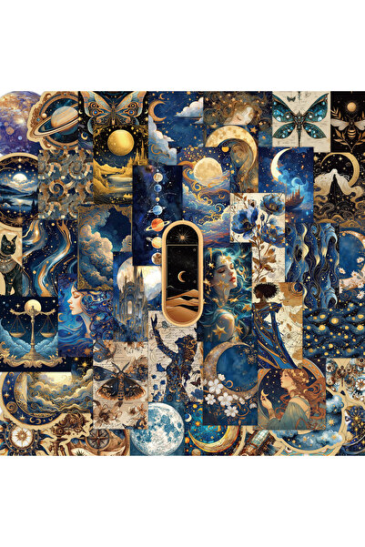 Choice Multicolor 50Pcs Vintage Cosmic Galaxy Stickers Aesthetic Moon Witch D...