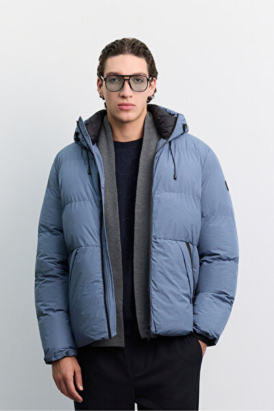 Avva Men's Indigo Hooded Water Repellent Windproof -5 Degree Resistant Comfor...
