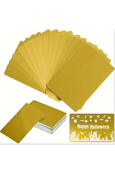Choice Aluminium Alloy 8.5x5.4cm Golden 50Pcs/Set Portable Metal Business Car...