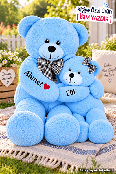 Pandamkee Kişiye Özel İsim Baskılı Analı Kızlı 8050 Yavrulu Peluş Ayı Seti – ...