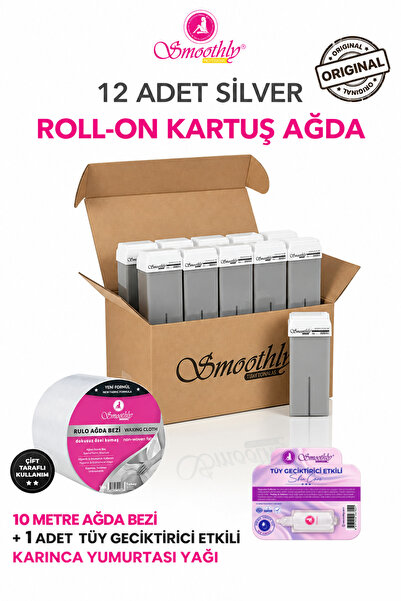 Smoothly Kartuş Silver Roll-on Sir Ağda 12 Li Set 1 Karınca Yumurta Yağı