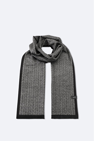 Avva Men's Black Patterned Shawl A52Y9404