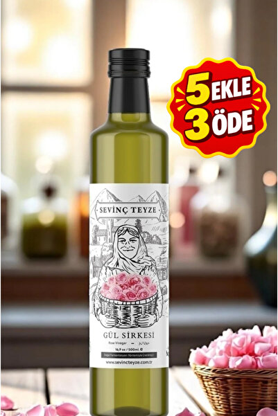 Organik Teyze Sevinç Teyze Gül Sirkesi 500ml - Doğal Fermantasyon, Katkısız, ...