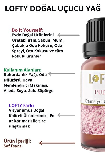 Lofty Pudra, Okyanus, Yüksek Frekans Uçucu Yağ Buhurdanlık Esansı Oda Kokusu Esansiyel Yağ Buhur Y