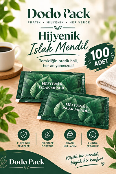 DODO PACK TEK KULLANIMLIK ISLAK MENDİL-HİJYENİK MENDİL 100'lü