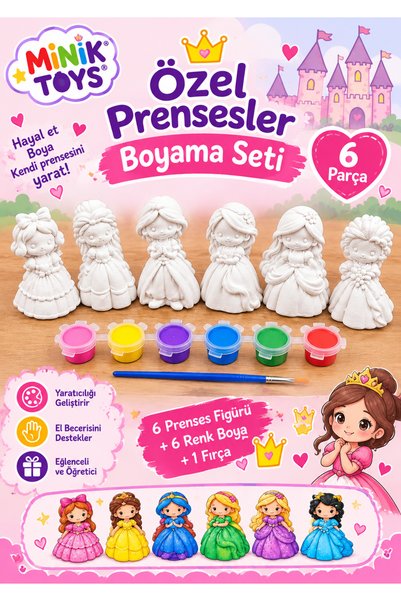 Özel prensesler boyama seti