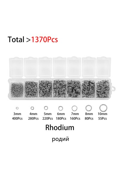 Choice Rhodium 1370PCS/Set 3 4 5 6 7 8 10 mm Open Jump Ring Connectors DIY Fo...
