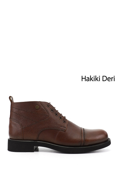 GÖNDERİ(R) Men's Brown Floater Genuine Leather Zippered Boots