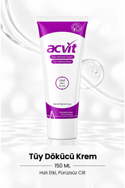 Acvit Tüy Dökücü Krem 150 ML | Hızlı Etki, Pürüzsüz Cilt