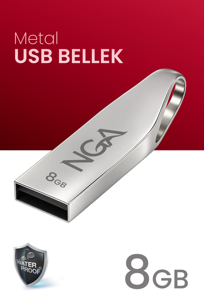 NGA 8 GB Usb Bellek Metal Gövde Güvenli USB Memory - Flash Drive