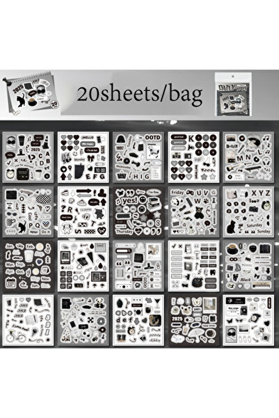 Choice3 S25867-1 Mr Paper 20Pcs/book Daily Handbook Square Paragraph Sticker ...