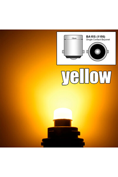 Choice4 1156 Yellow 2pcs BLALION 2 PCS P21/5W BA15S 1156 LED Bulb PY21W BAY15...