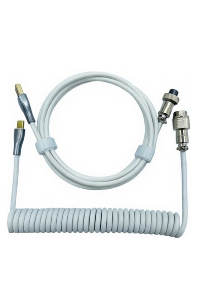 Choice max 3m WHITE Mechanical Keyboard Coiled Cable with USB Type C Aviator ...