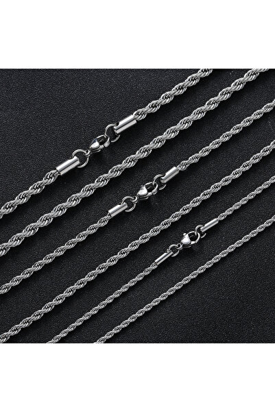 Choice 4MM 22 inches 55cm Steel Color 2/3/4/5/6 MM Rope Chain Necklaces For M...