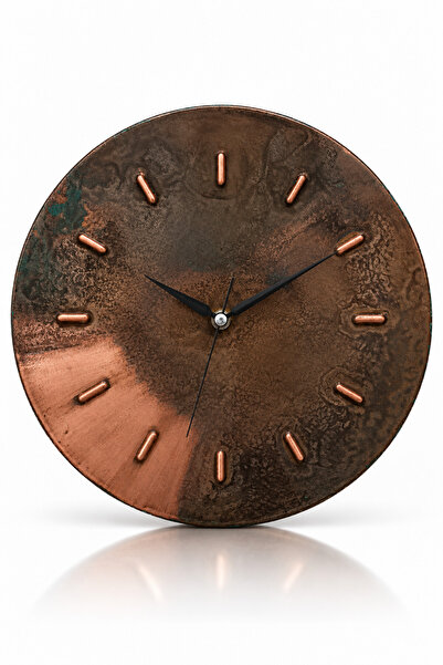 Copper Empire Eskitme Bakır Duvar Saati. Ev&Ofis Vintage Hand Made Bakır Saat