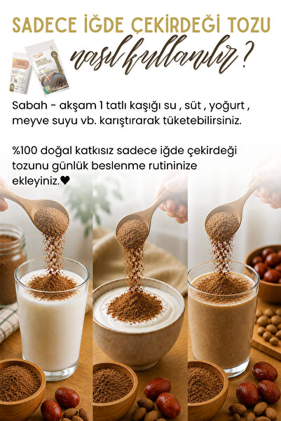Annemeli 100 gr Sadece Iğde Çekirdeği Tozu Unu (SADECE IĞDE ÇEKİRDEĞİNDEN ÖĞÜTÜLMÜŞTÜR) % 100 Doğal