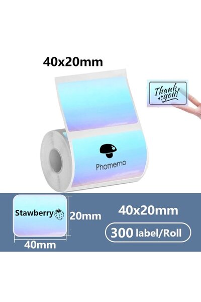 Choice4 Blue Purple 1Roll 40x20MM Compatible Phomemo M110 M220 M200 Self-Adhe...