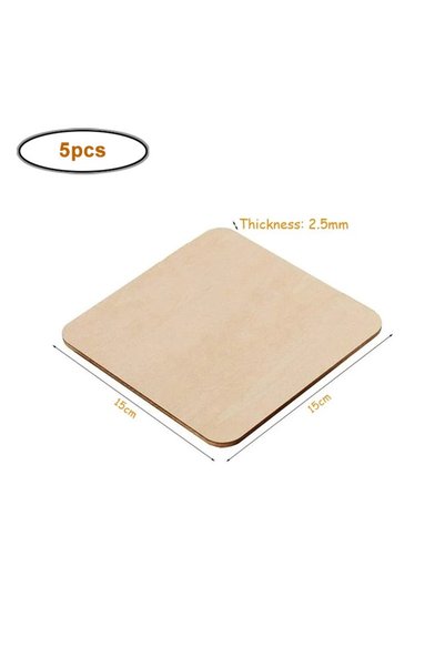 Choice1 5pcs 15cm 12-30cm Natural Wood Square Slice, Unfinished Wooden Square...