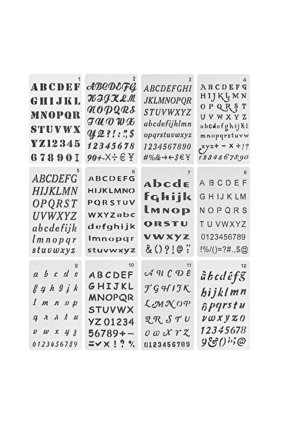 Choice 12pcs 12Set English Alphabet Stencil Templates Art Letters Painting on...