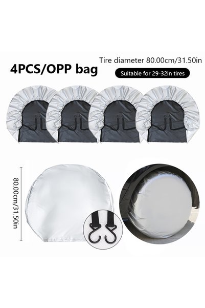 Choice silver 4pcs SEAMETAL 1/4pcs Universal Wheel Tire Covers Oxford Waterpr...