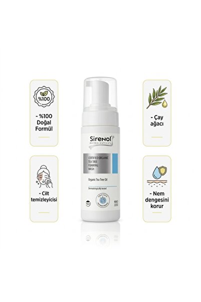 Sirenol Organik Sertifikalı Çay Ağacı Temizleme Köpüğü 150 mL