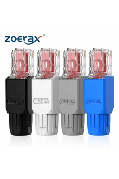 Choice 10PCS CAT6 - White ZoeRax Tool-Free RJ45 Connector, CAT6A CAT6 Field T...