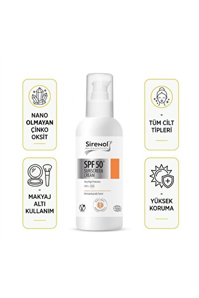 Sirenol Natural Cadı Fındığı SPF50 Güneş Kremi (Mineral Filtre) 60 mL
