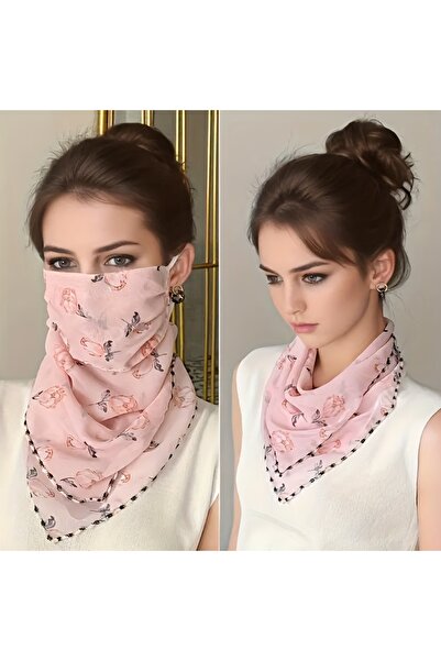 Choice1 Pink roses Womens Sun Protection Floral Scarf, Adjustable Protection ...