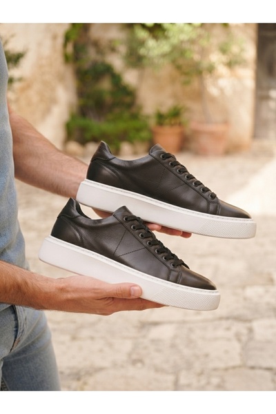 SWORD Hakiki Deri Bağcıklı Erkek Sneaker - Günlük Ayakkabı Sneaker