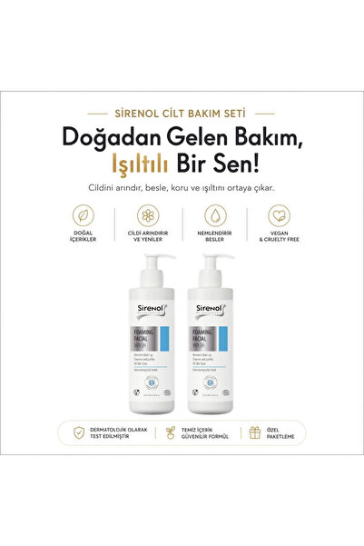 Sirenol %100 Doğal 2'li Yüz Temizleme Köpüğü Set 2x250 mL