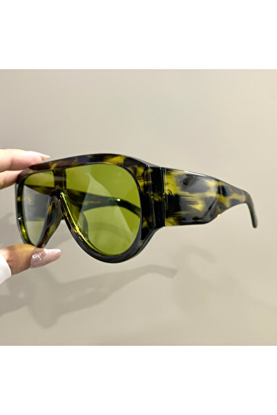 Choice6 Green leopard green Retro Oversized Pilot Sunglasses Women Fashion Lu...