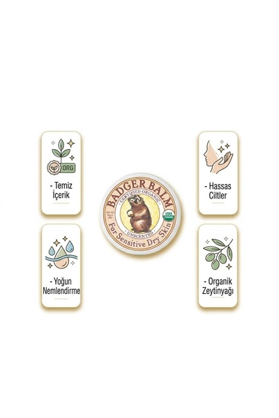 Badger Organik Hassas Cilt Kremi 56gr