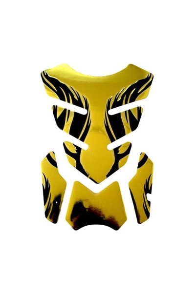 Choice Gold 1pc Motorcycle Tankpad Sticker Fishbone 3D Tank Pad Stickers Oil ...