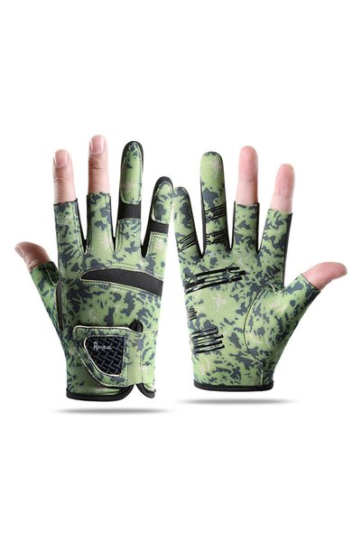 Choice L green Summer New Breathable Skin Friendly Soft Thin Half Finger Anti...