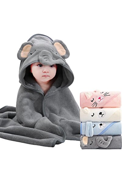 choice2 1PCS-AYP-Gray Baby Hooded Towel 31x31 in - Organic Cotton Bath Set, Q...
