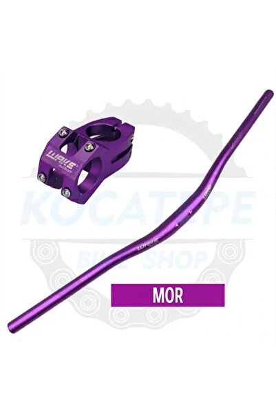 Asroya Wake Mor 780mm Alüminyum 31.8 Bisiklet Gidonu + Boğaz Seti Gidon Wake ...