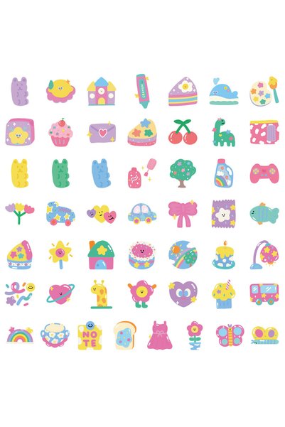 Choice 50PCS 50PCS Cute Hand-drawn Small Things Graffiti Stickers-Waterproof ...