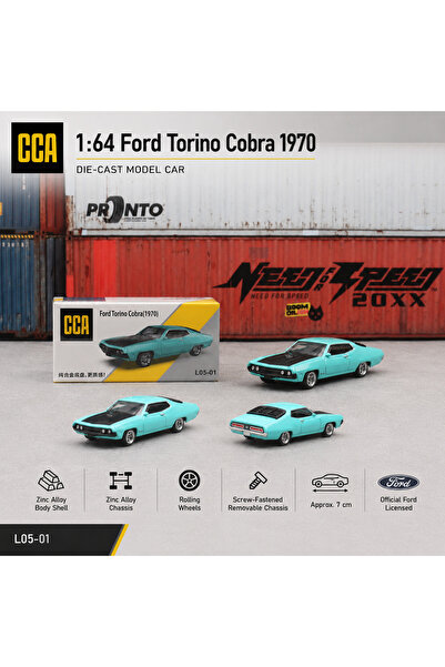 Choice Blue CCA 1:64 Ford Torino Cobra Sedan Miniature Model MSZ 3" Alloy Toy...