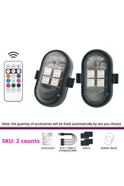 Choice مجموعة من قطعتين من أضواء LED RGB للتحكم عن بعد لمنطقة القدمين، أضواء ...