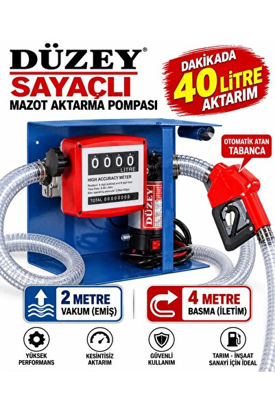 DÜZEY POMPA 12 VOLT SAYAÇLI MAZOT AKTARMA SETİ-DÜZEY POMPA