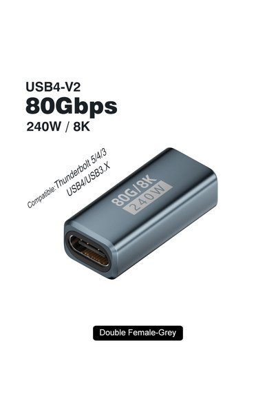 Choice 80Gbps Double Female USB4 V2 90 Degree Type C Angle Adapter 80Gbps Thu...