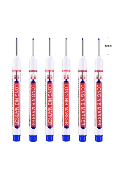 Choice Blue 6pcs 6Pcs/Set 20mm Deep Hole Long Nib Head Markers For Metal Perf...
