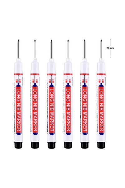 Choice Black 6pcs 6Pcs/Set 20mm Deep Hole Long Nib Head Markers For Metal Per...
