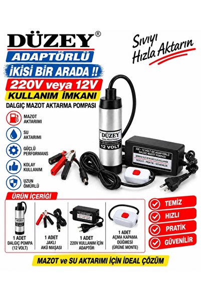DÜZEY POMPA 220v&12v Dalgıç Sıvı Aktarma Pompası (mazot,su,yağ,süt Transfer P...