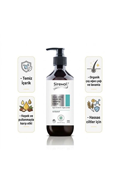 Sirenol Organik Dengeleyici Saç ve Vücut Şampuanı