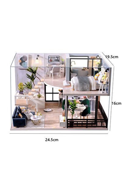 Choice L-032-B مع غطاء، طقم بيوت الدمى DIY، ألغاز خشبية ثلاثية الأبعاد، أثاث ...