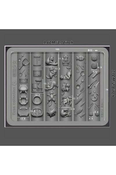 Choice PF-652 A Cartoon silicone Nail art Mold, Cute cat headgear, hat, Pillo...