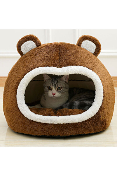 Choice M bed Funny Cat Bed Warm Pet House Soft Long Plush Kitten Lounger Cush...